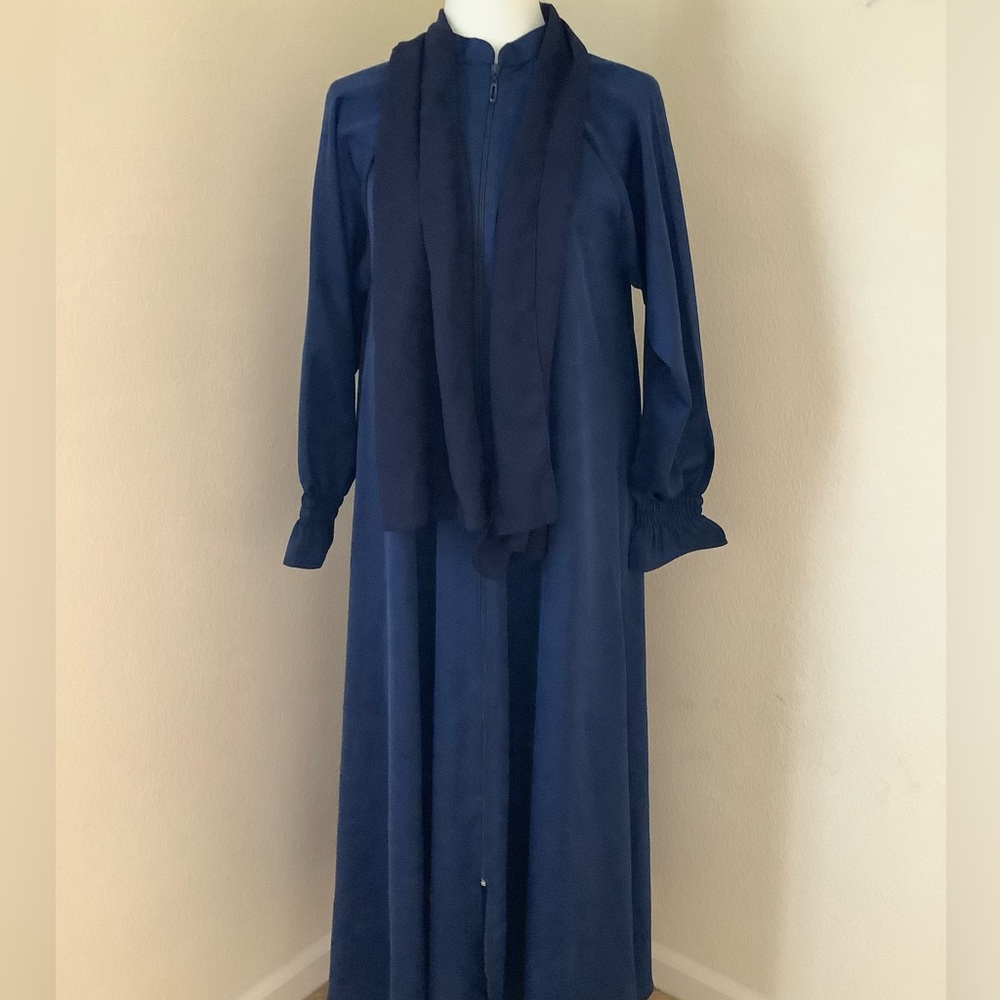 Dark blue umbrella abaya